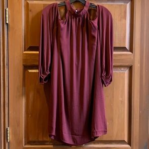 Lush cold shoulder dress/ wine color/ med
